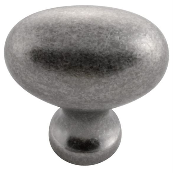 Knob L:1-1/4"W:3/4"P:1-1/4"B:9/16 Black Nickel Vibed