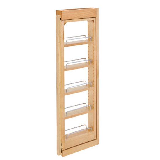 3" Wall Filler Pull-Out w/Adjustable Shelves 36" H Natural Wood- Maple