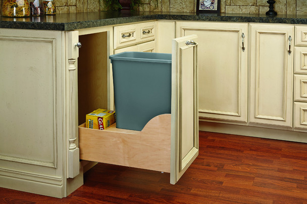 Single 50 Quart Trash Pullout with Soft-Close Slides