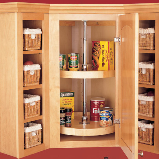 Full Round, Banded Wood, 2 Shelf Susan, 18"