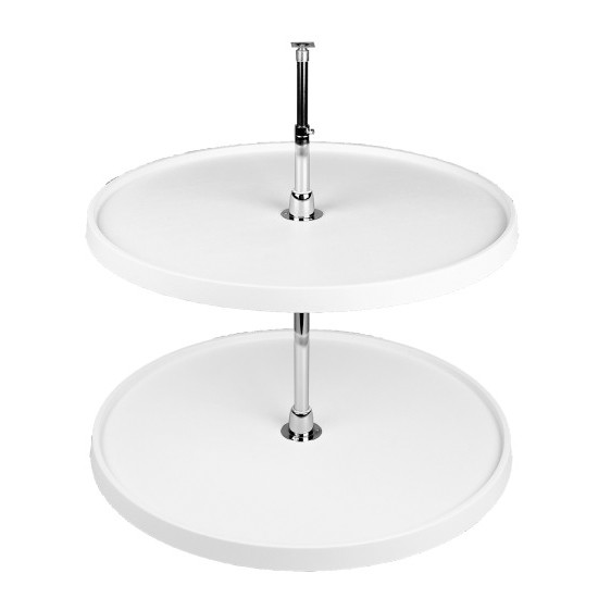 Full Round, Polymer, 2 Shelf Susan, 16", White