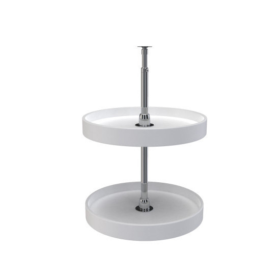 Full Round, Polymer, 2 Shelf Susan, 18", White