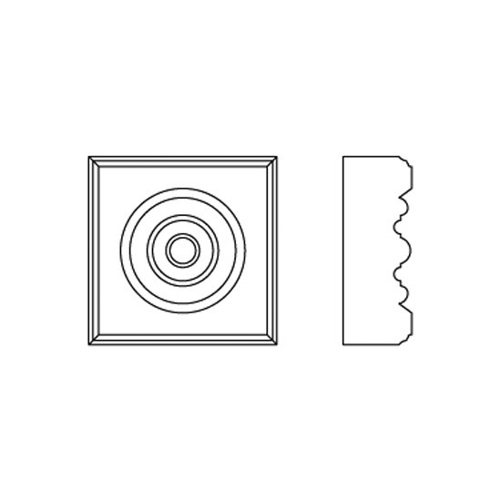 Poplar Wood Rosette- 1 1/16 X 2 3/4 X 2 3/4