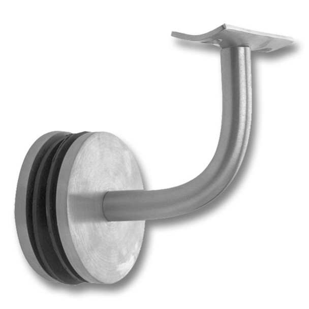 GLASS MOUNT HANDRAIL, 2" Satin Stainless Steel