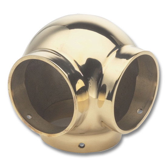 BALL ELBOW, SIDE OUTLET , 1" Polished Brass