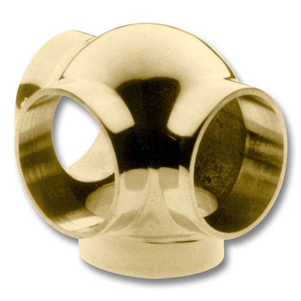 BALL TEE, SIDE OUTLET, 2\" Polished Brass