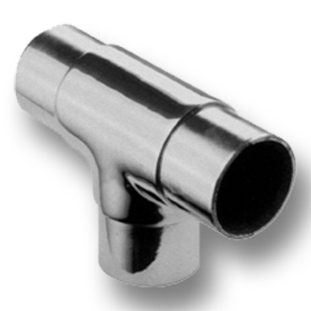FLUSH TEE, 2" Satin Stainless Steel