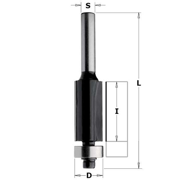 Contractor Flush Trim Bit, 1/2-inch Diameter, 1/4-inch Shank