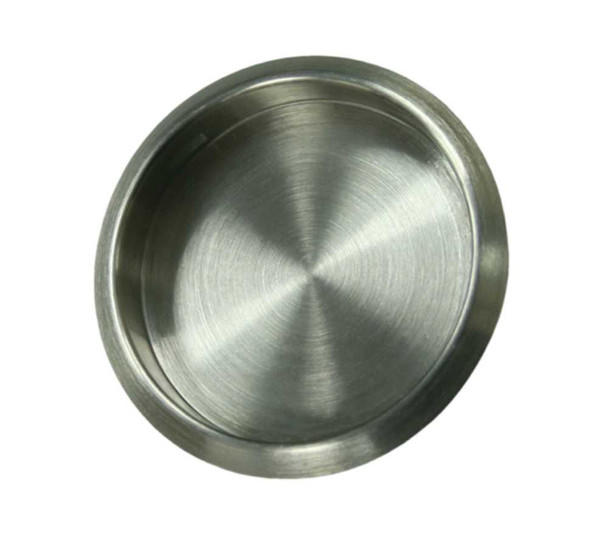 Flush Pull, Round, 21/8'' Diam., Brushed Chrome