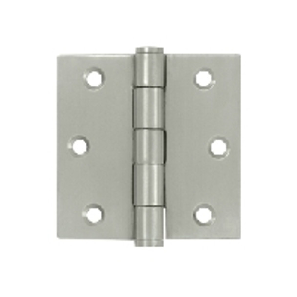 3''x 3'' Square Hinge, Brushed Stainless Steel