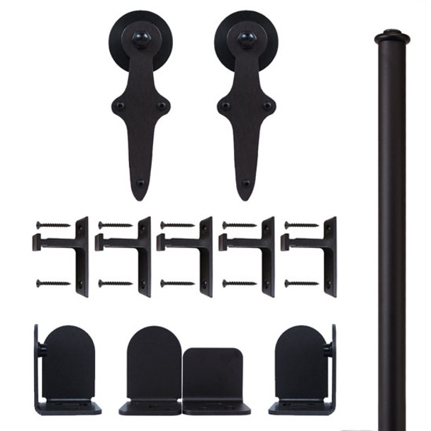 QG Rolling Door Wright Hardware Short Bracket Kit Black