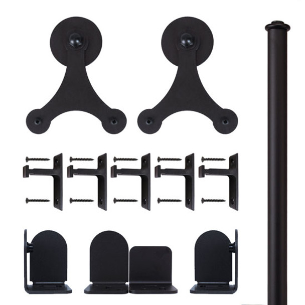 QG Rolling Door Tri-Star Hardware Short Bracket Kit Black