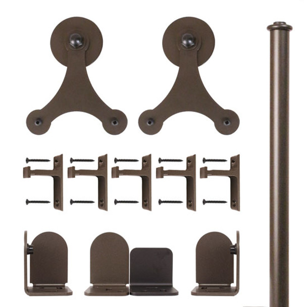 QG Rolling Door Tri-Star Hardware Short Bracket Kit Oil Rubbed Bronze