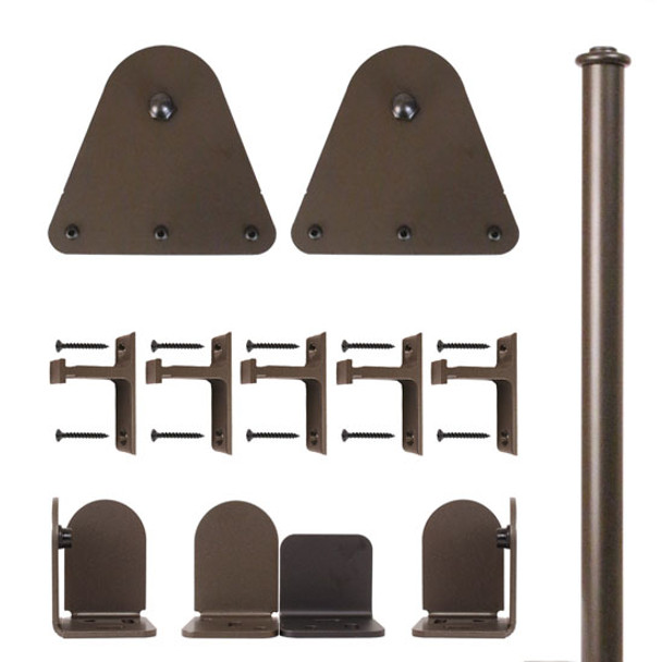 QG Rolling Door Triangle Hardware Long Bracket Kit Oil Rubbed Bronze