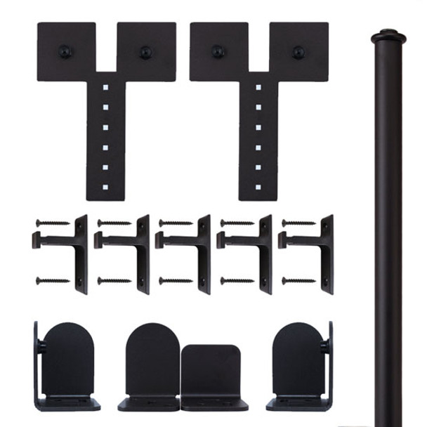 QG Rolling Door Dually Hardware Long Bracket Kit Black