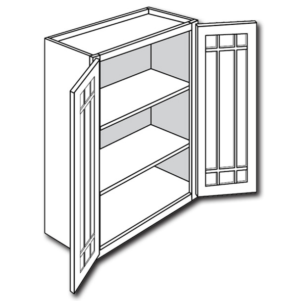 Wall w/ Prairie Style Mullion Door 30 W X 36 H X 12 D - Yarmouth Series by JSI