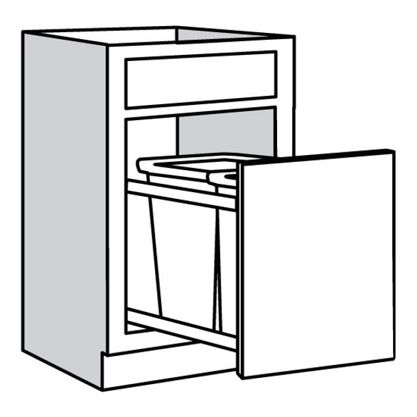 Base w/2 Waste Baskets 18 W X 34-1/2 H X 24 D - Trenton Series by JSI (Includes door mount kit)