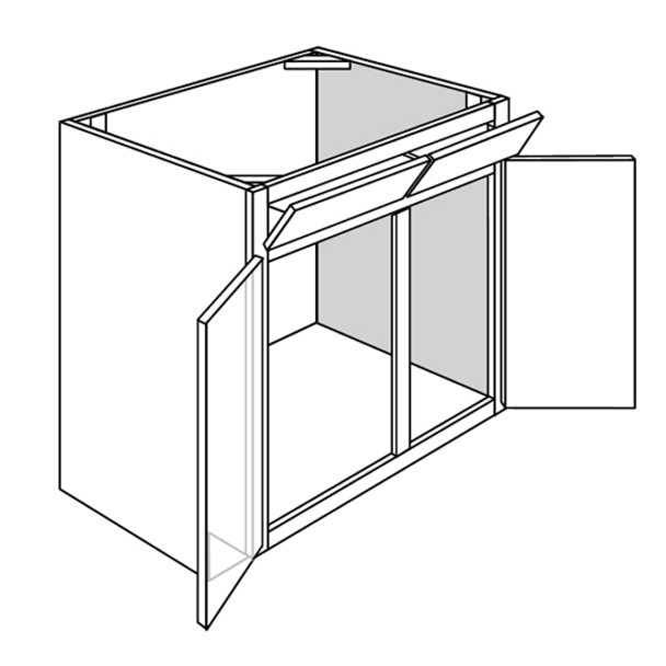 Sink Base w/ Tilt Out Trays 36 W X 34-1/2 H X 24 D - Trenton Series by JSI