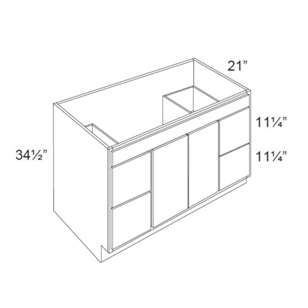 Vanity w/Drawers 48 W X 34-1/2 H X 21 D - Nexus Collection - Frost by Fabuwood