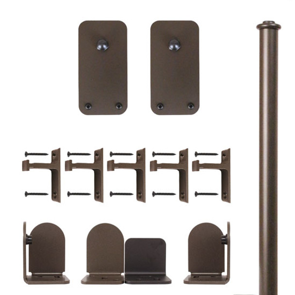 QG Rolling Door Basic Rectangle Hardware Short Bracket Kit Oil Rubbed Bronze