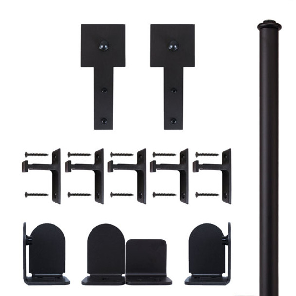 QG Rolling Door Cube Stick Hardware Short Bracket Kit Black