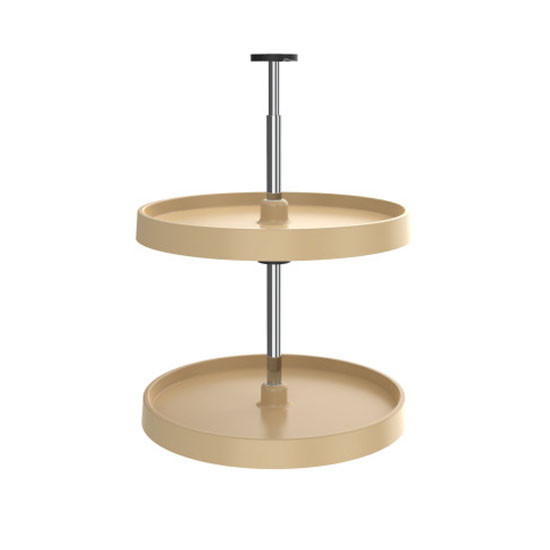 18" Value Line Lazy Susan 2-Shelf Set 26-31 " Tall, Almond, Polymer