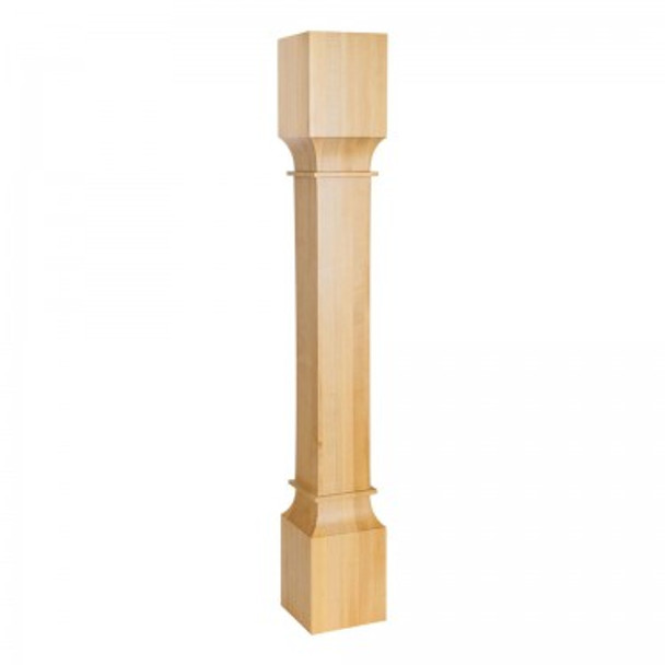 Square Modern Wood Post , 5'' x 5'' x 35-1/2'', Rubberwood