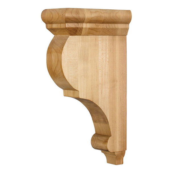 Traditional Smooth Bar Bracket, 3''W x 6-1/2''D x 12''H, Maple