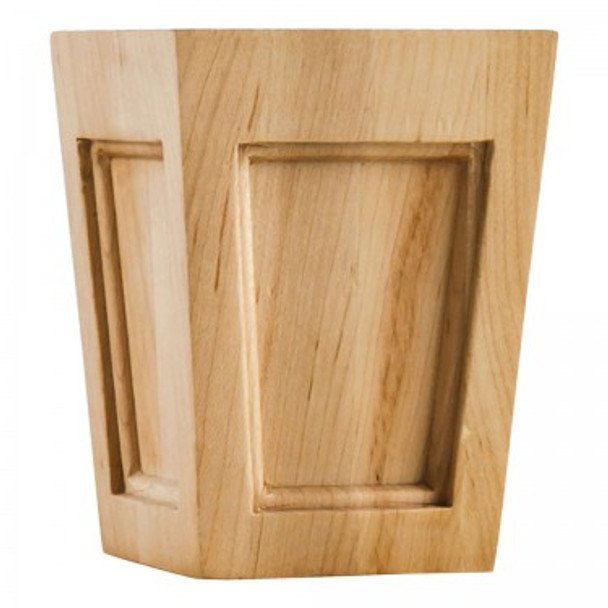 Mission Style Bun Foot 3-1/2" x 4-1/2", Maple