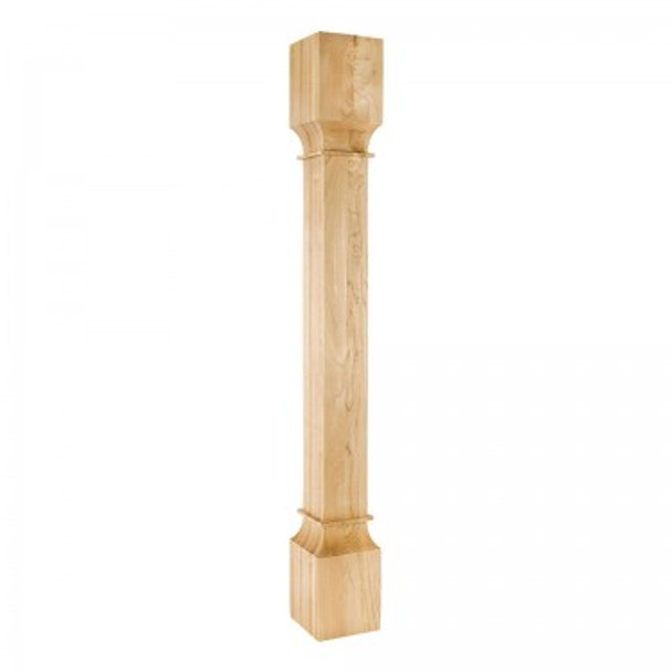 Modern Wood Post 5" Square x 42", Hard Maple