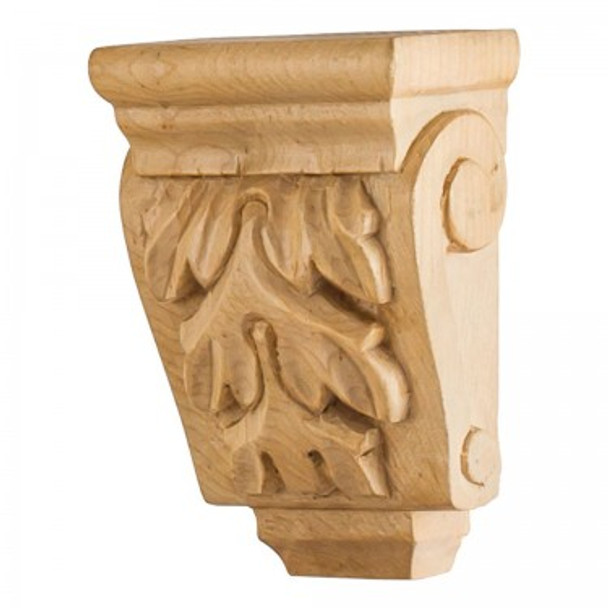 Mini Wood Corbel with Acanthus Detail 3" x 1-3/4" x 4-1/4", Cherry