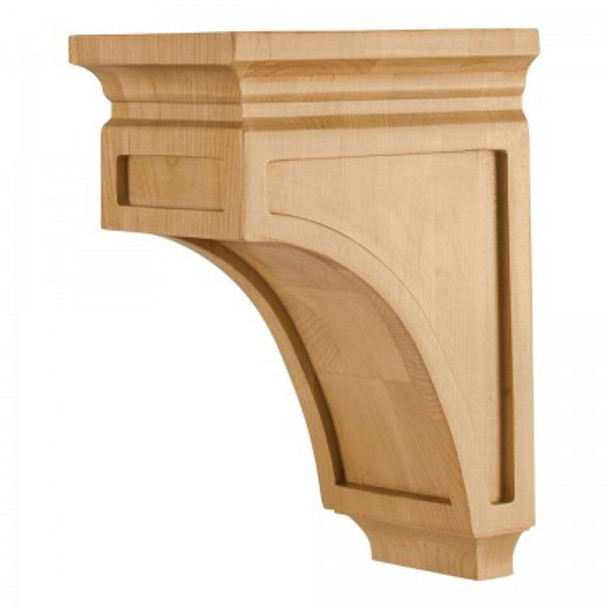 Low Profile, Medium Wood Corbel with Acanthus Detail 5-1/2" x 3-1/2" x 14", Cherry