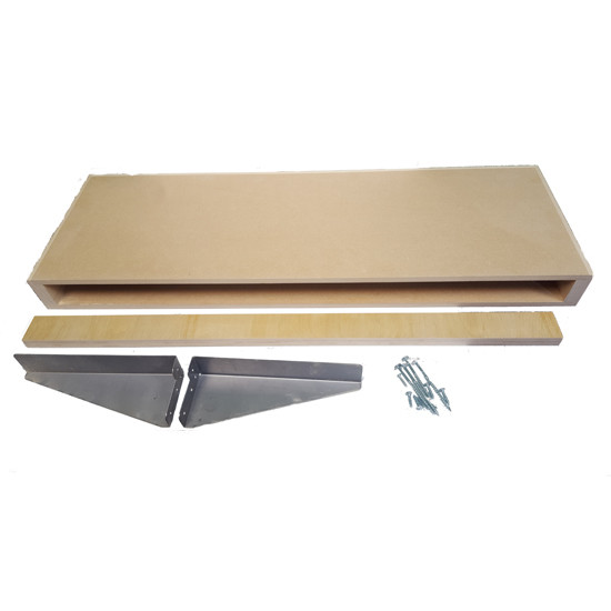 Floating Shelf, 30"L x 10"D x 2.5"T, Unfinished Alder