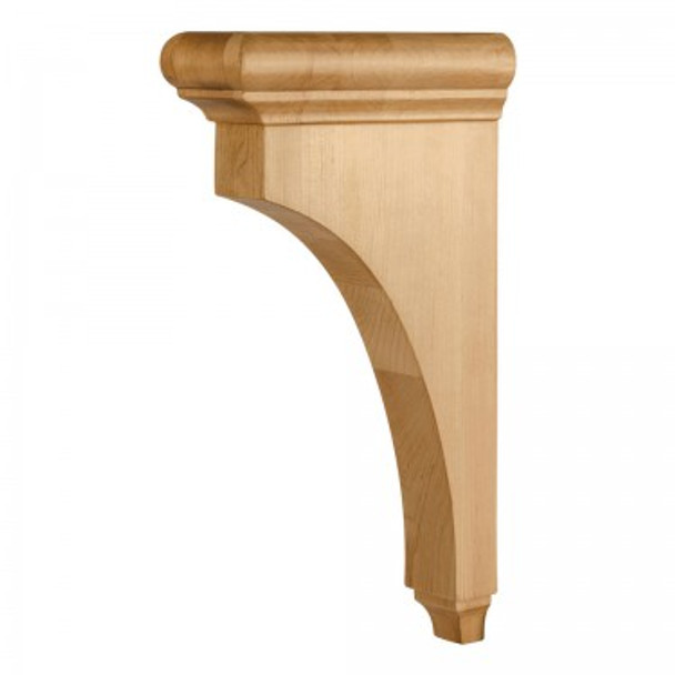 Transitional Corbel with Bullnose Cap and 1-1/2" Reveal 3" x 8" x 14", Hard Maple