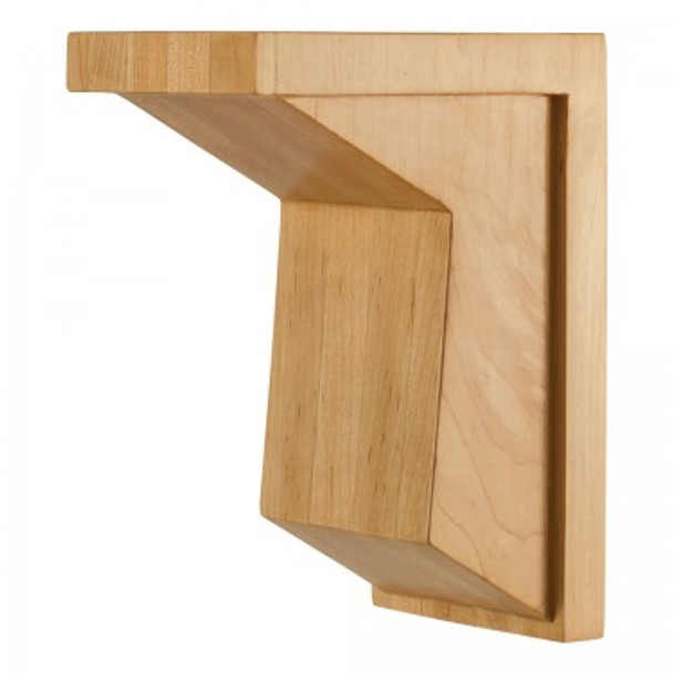 Modern Corbel with Angled Front 4" x 6" x 8", Rubberwood