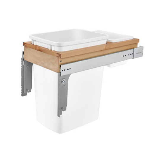 Single 35 Qt. Top Mount Wood Pull Out Container 1.5" Face Frame