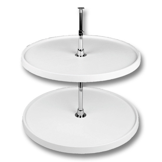 Full Round, Polymer, 2 Shelf Susan, 18", White