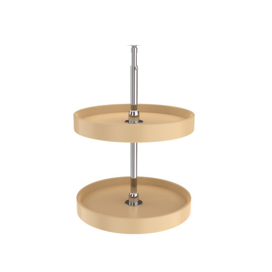 18" Lazy Susan 2-Shelf Set Almond Polymer