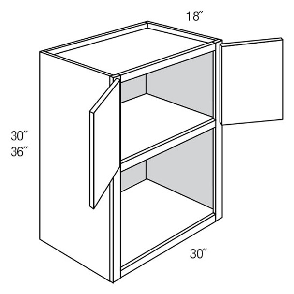 Wall Microwave 30 W X 30 H X 18 D - Norwich Series by JSI (26-3/4" x 16-3/8" microwave opening)