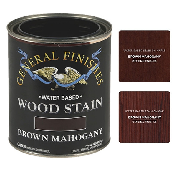 Brown Mahogany Water-Based Semi-Gel Wiping Wood Stain, Pint