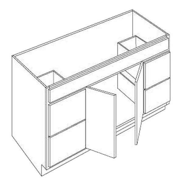 Vanity w/Drawers (left and right) 42 W X 34-1/2 H X 21 D - Galaxy Horizon by Fabuwood