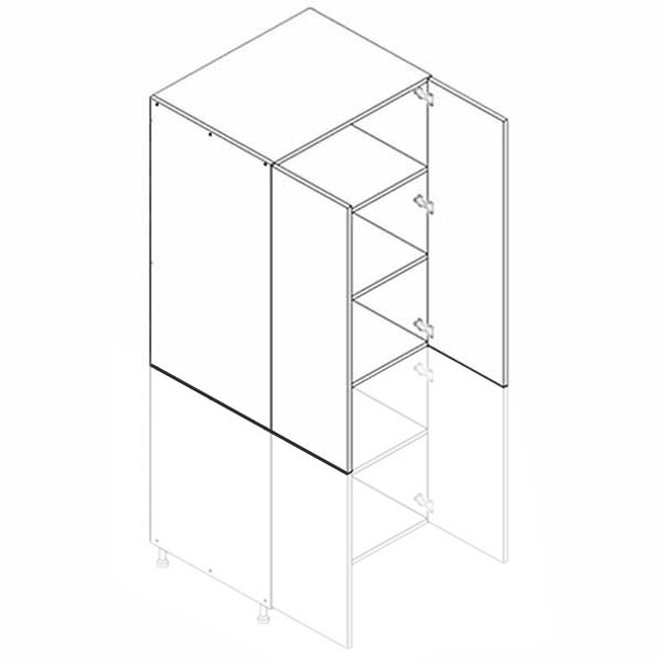 Pantry Top 30 W X 42 H X 24 D - Modern Gloss White (use with bottom for 96" tall pantry)
