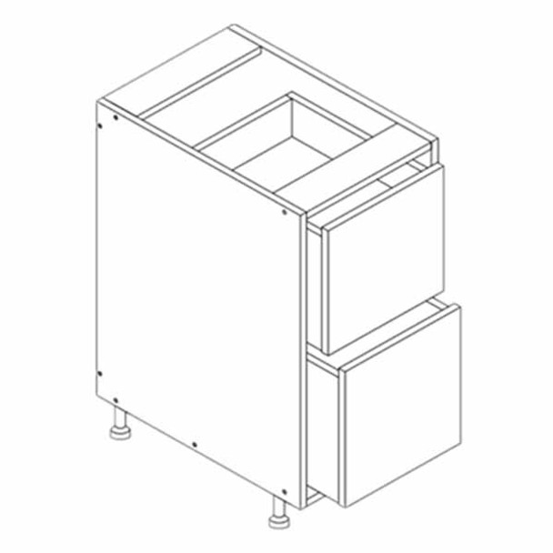 Base 2 Drawer 36 W X 34-1/2 H X 24 D - Modern Dark Wood