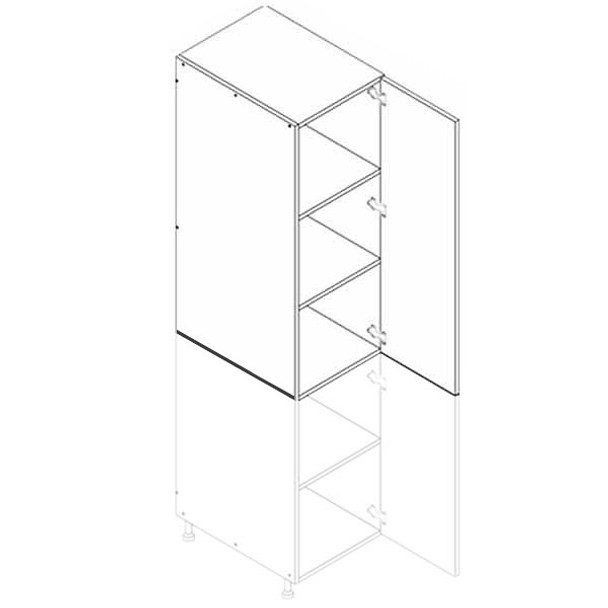 Pantry Top 18 W X 36 H X 24 D - Modern Dark Wood (use with bottom for 90" tall pantry)