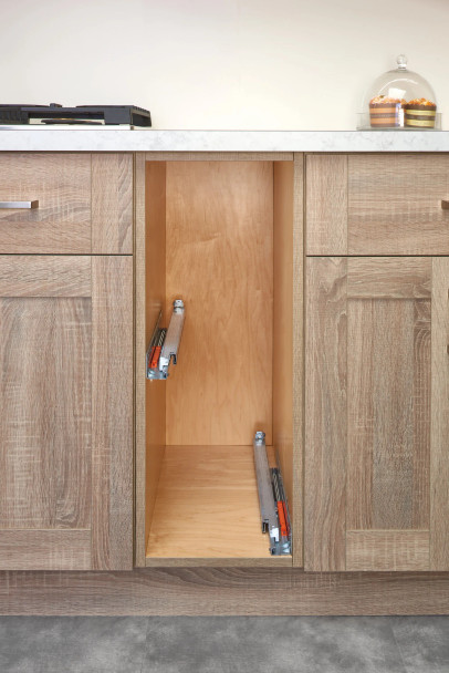 7" Bottom/Side Mount, Soft-Close, Frameless Base Cabinet Utensil Organizer