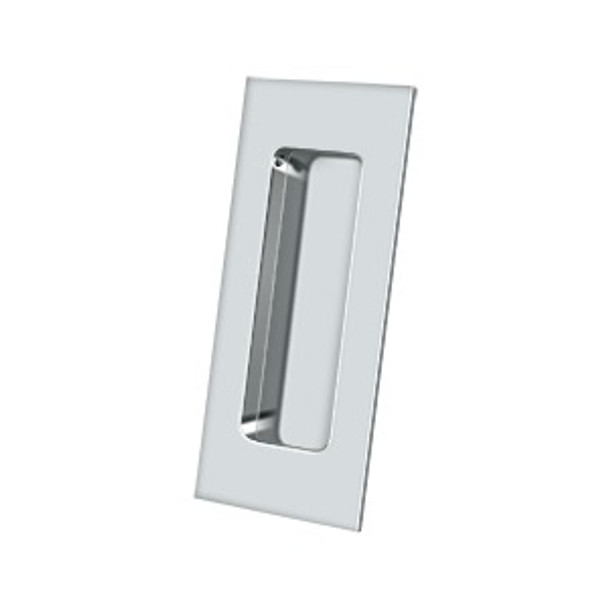 4 x 1-7/8 x 7/16 In. Solid Brass Rectangular Flush Pull, HD, Polished Nickel