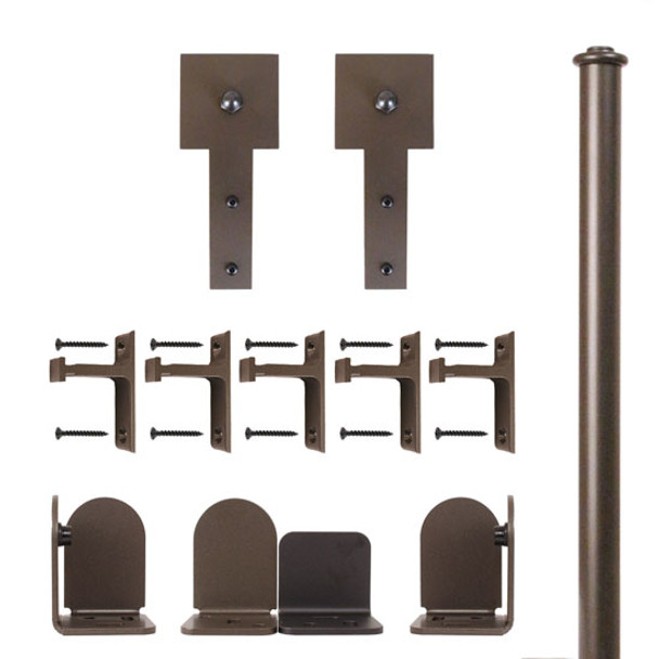 QG Rolling Door Cube Stick Hardware Long Bracket Kit Oil Rubbed Bronze