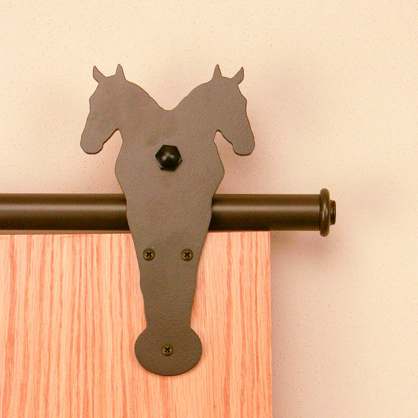 Double Horse 8-Ft. Rolling Door Hardware Long Bracket Kit, Oil Rubbed Bronze