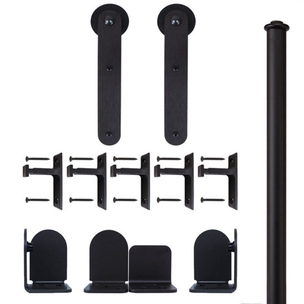 QG Rolling Door Stick Hardware Long Bracket Kit Black
