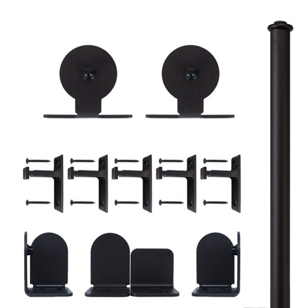 QG Rolling Door Top Mount Hardware Long Bracket Kit Black